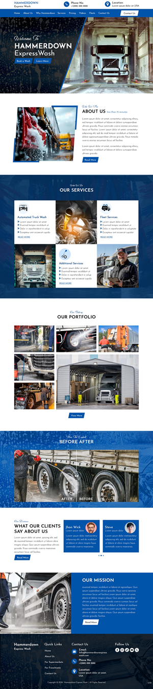 Web Design by pb for Hammerdown Express Wash  | Design: #33038987