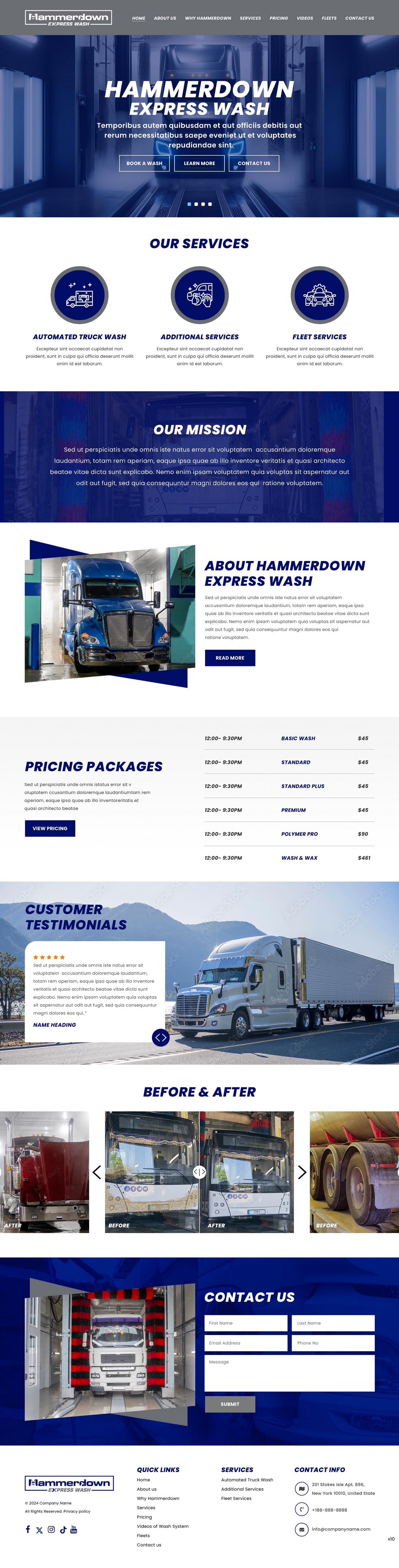 Web Design by pb for Hammerdown Express Wash  | Design #33087104