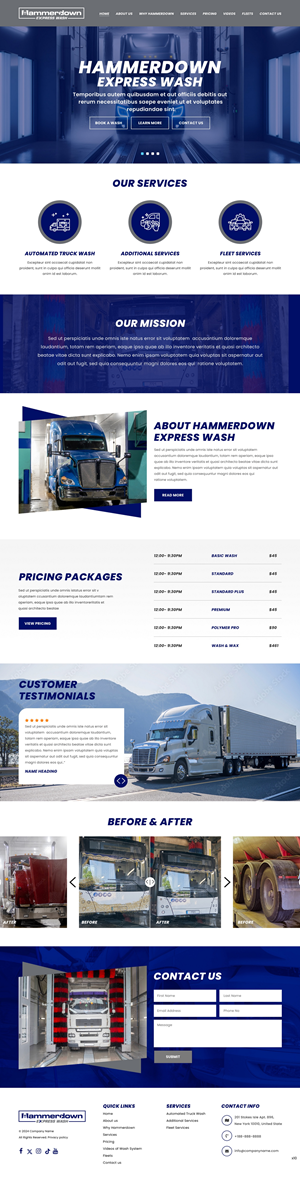 Web Design by pb for Hammerdown Express Wash  | Design: #33087104