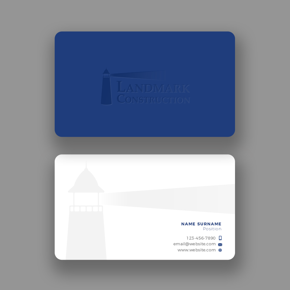 Business Card Design by Andrés Sebastián for Landmark Construction | Design #33044818