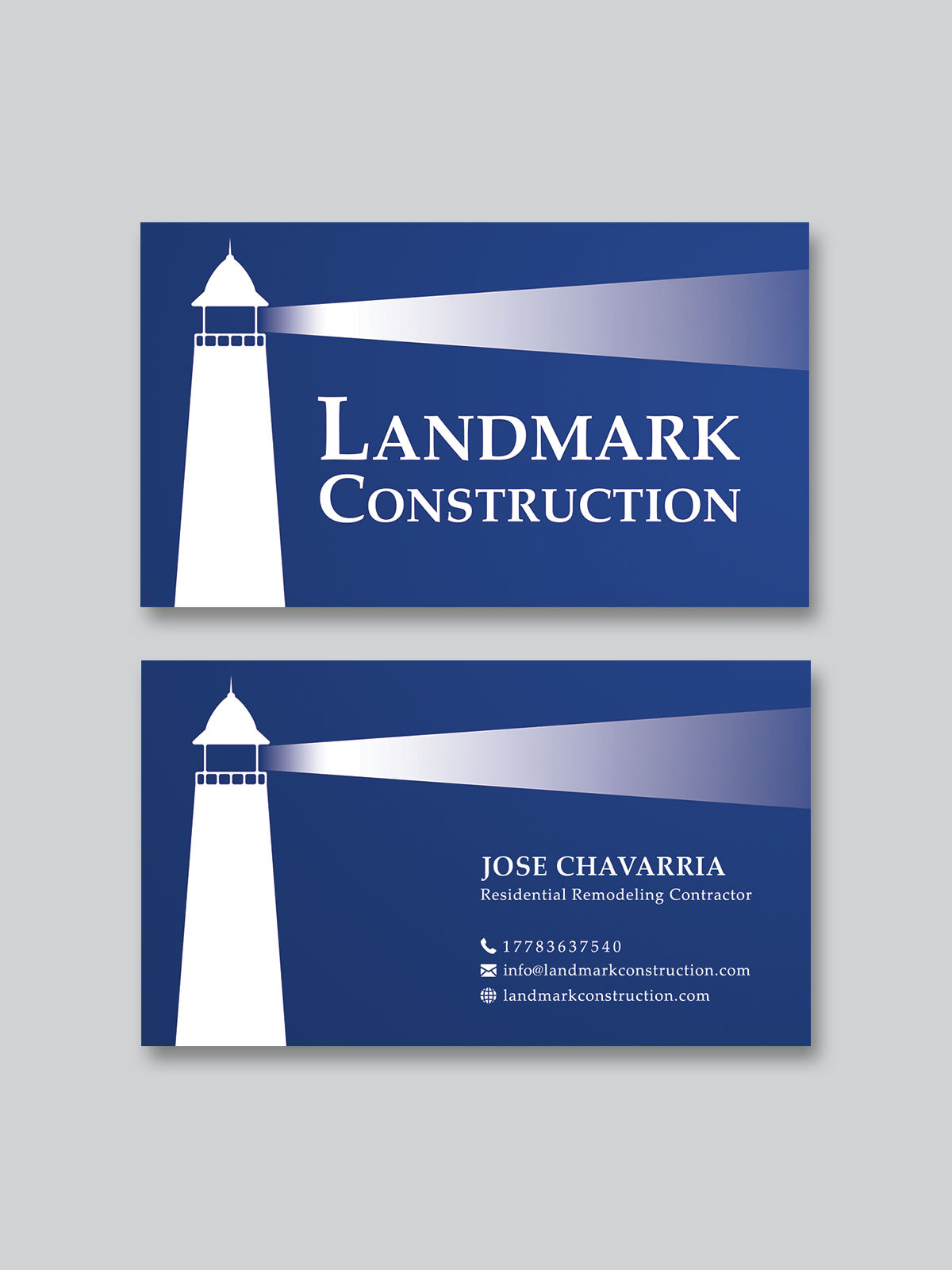Diseño de Tarjeta de Presentación por Creative Moon Design para Landmark Construction | Diseño #33047400