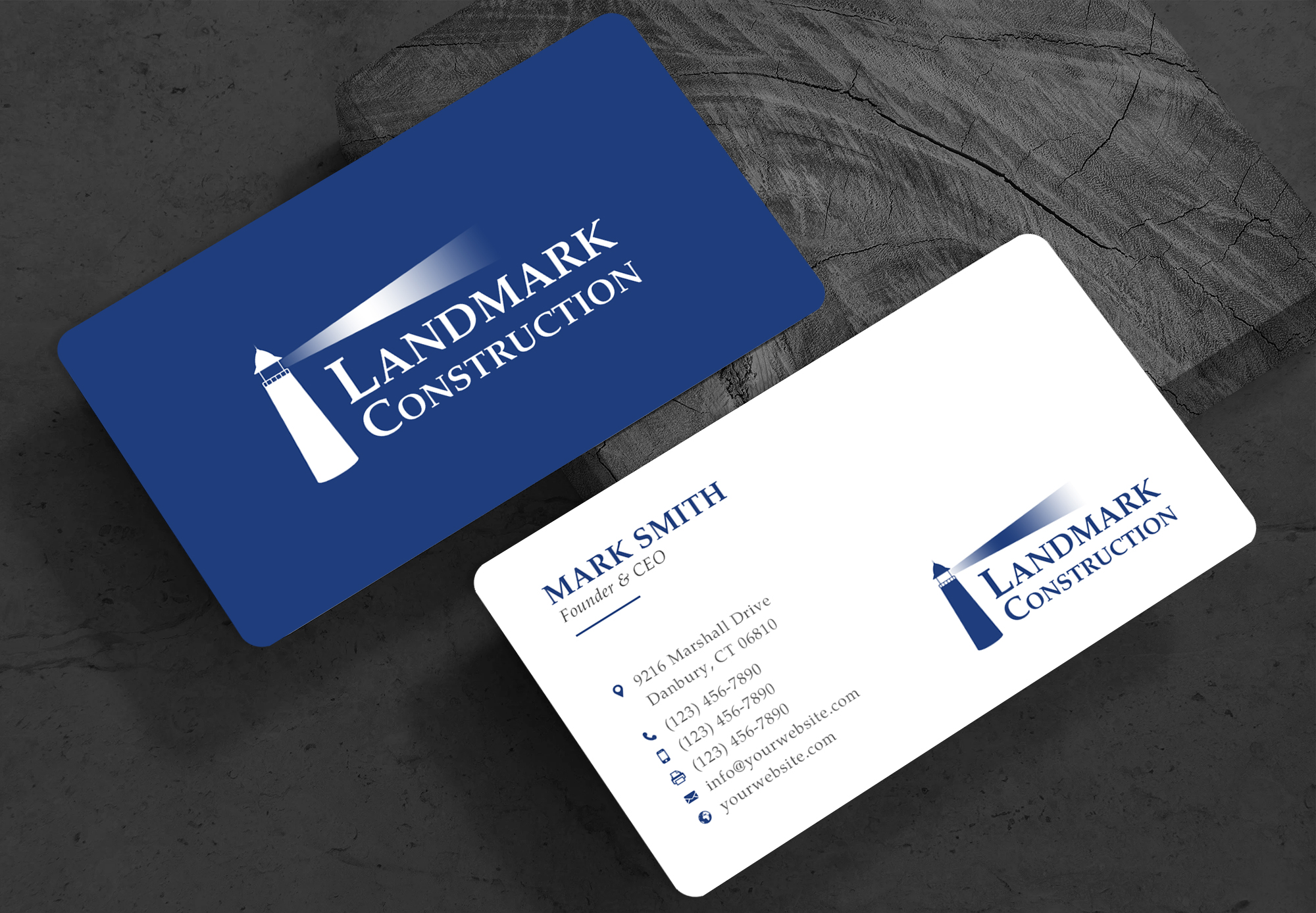Business Card Design by Sun Moon Graphic Designer for Landmark Construction | Design #33042807
