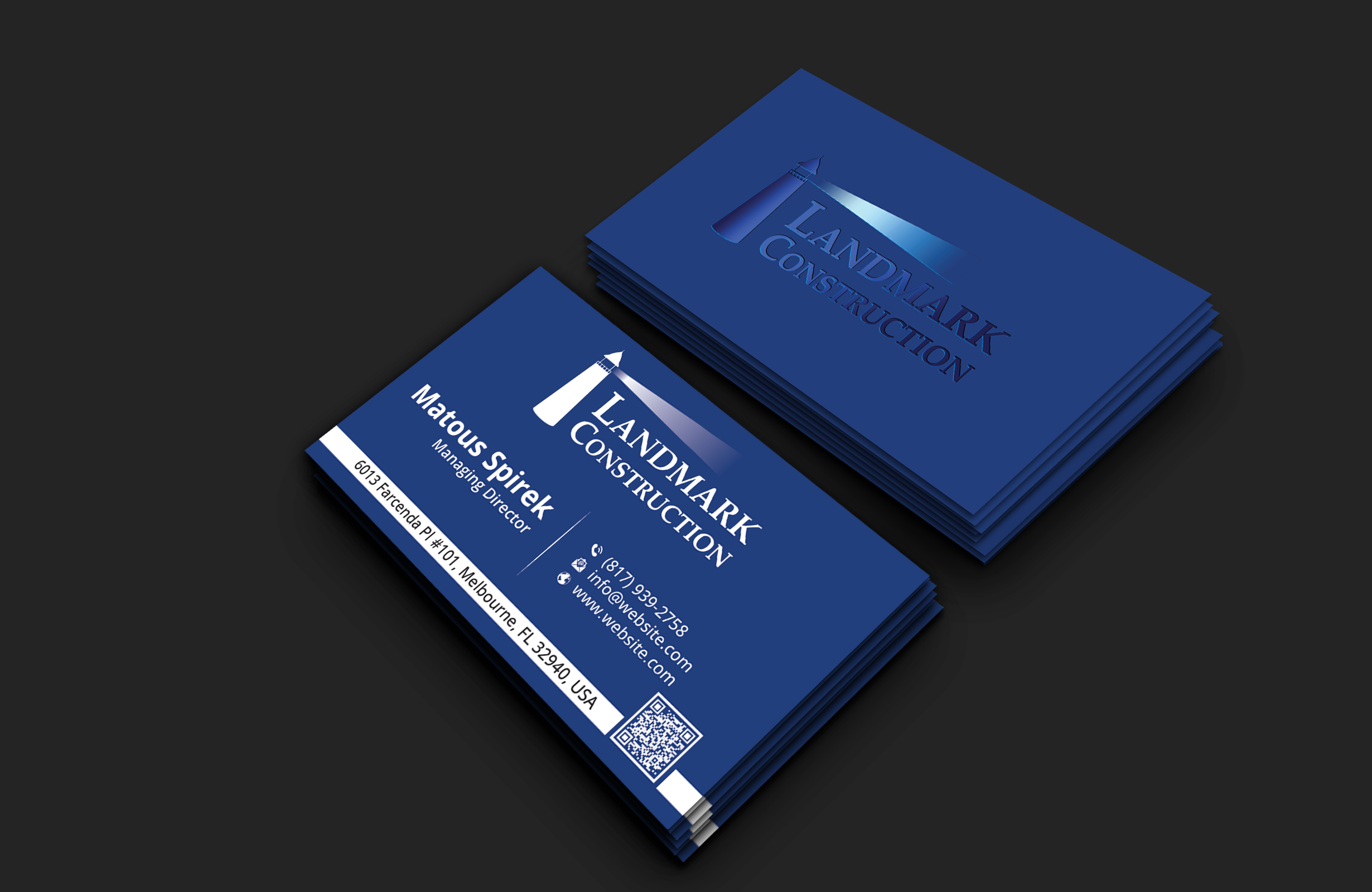 Business Card Design by DesignerShahadat for Landmark Construction | Design #33048939