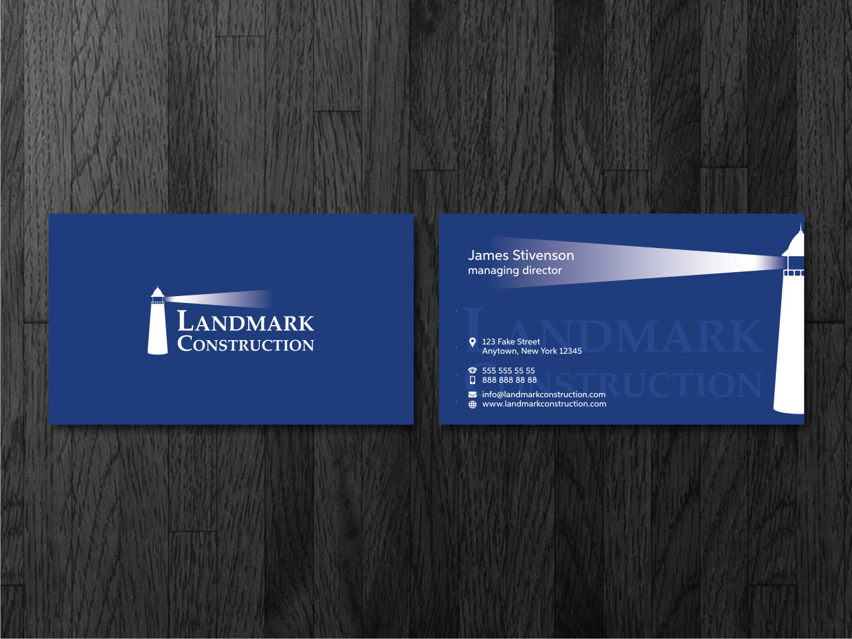 Business Card Design by Atvento Graphics for Landmark Construction | Design #33048797