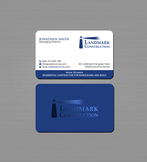 Design de Carte de Visite par Creations Box 2015 pour Landmark Construction | Design : #33043069