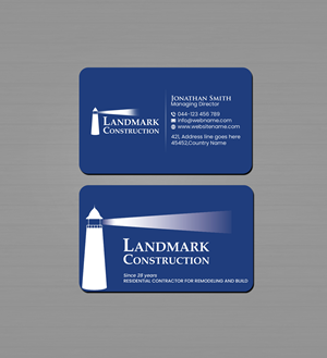 Business Card Design by Creations Box 2015 for Landmark Construction | Design: #33043072
