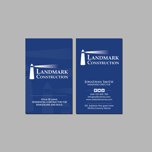 Business Card Design by Creations Box 2015 for Landmark Construction | Design: #33043073