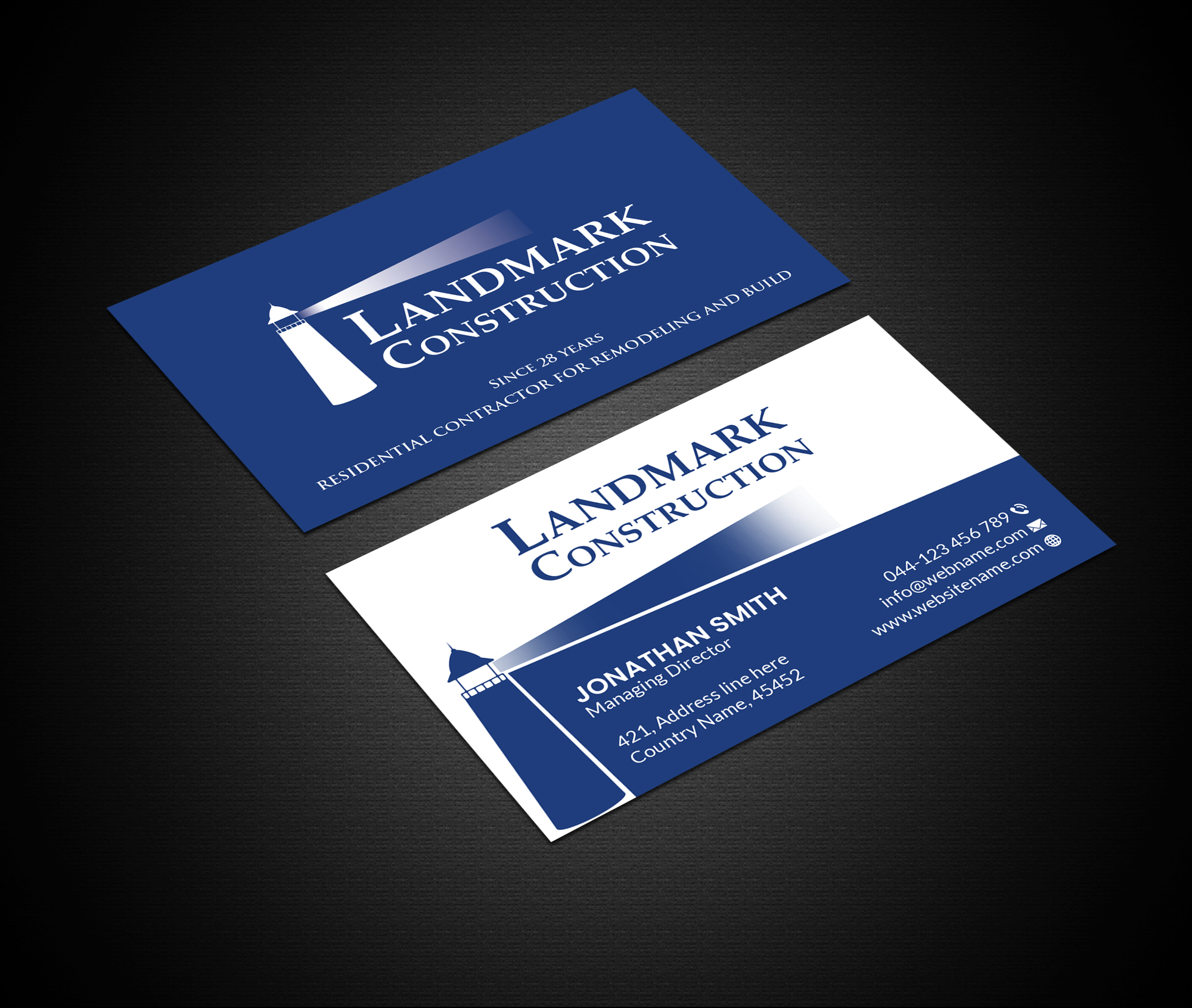 Business Card Design by Creations Box 2015 for Landmark Construction | Design #33043087