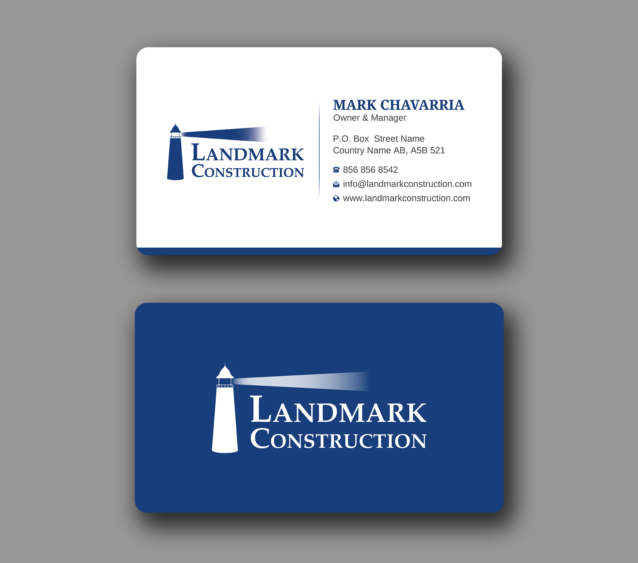Business Card Design by Uttom 2 for Landmark Construction | Design #33043156