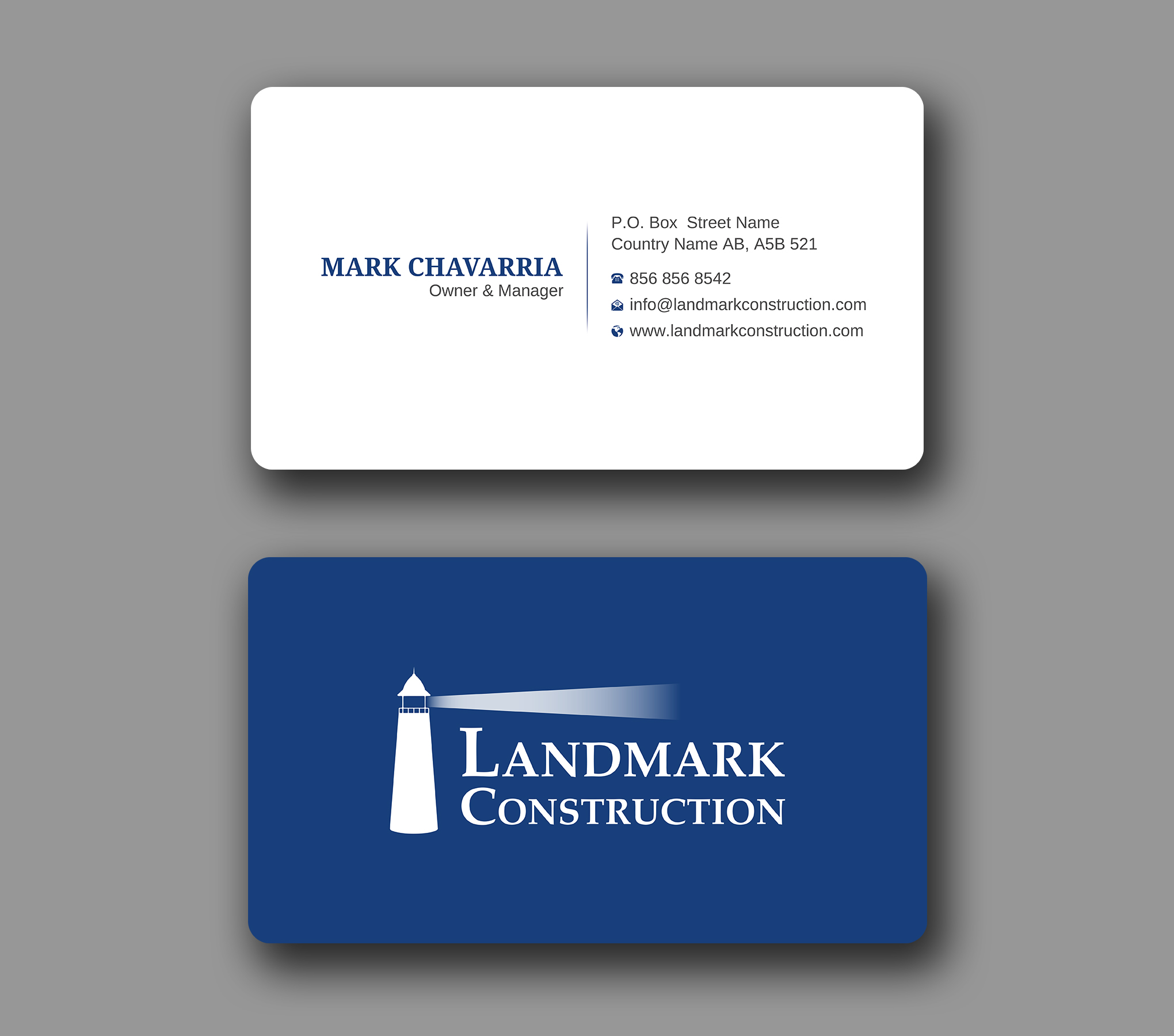 Business Card Design by Uttom 2 for Landmark Construction | Design #33043157
