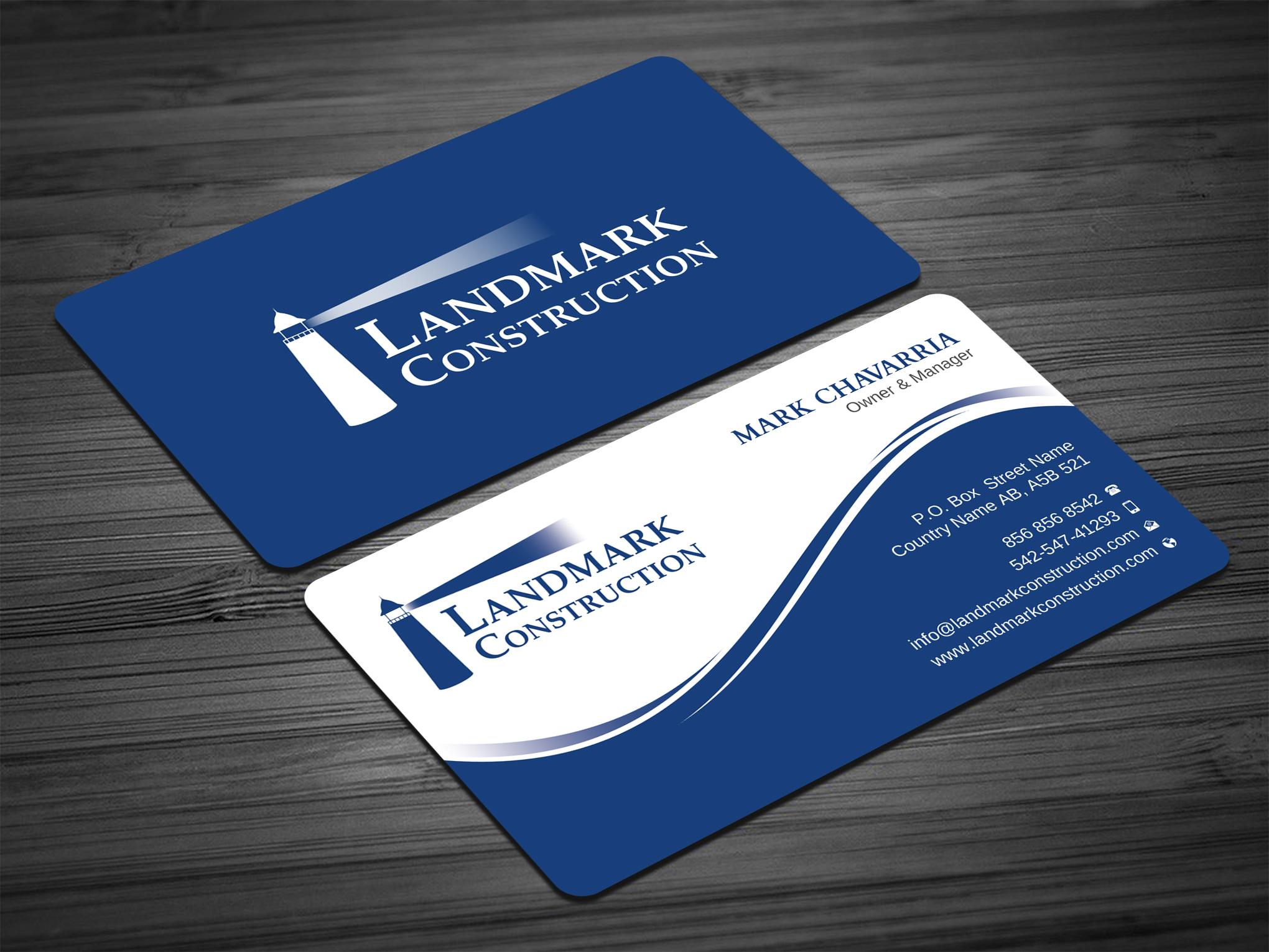 Business Card Design by Uttom 2 for Landmark Construction | Design #33046366