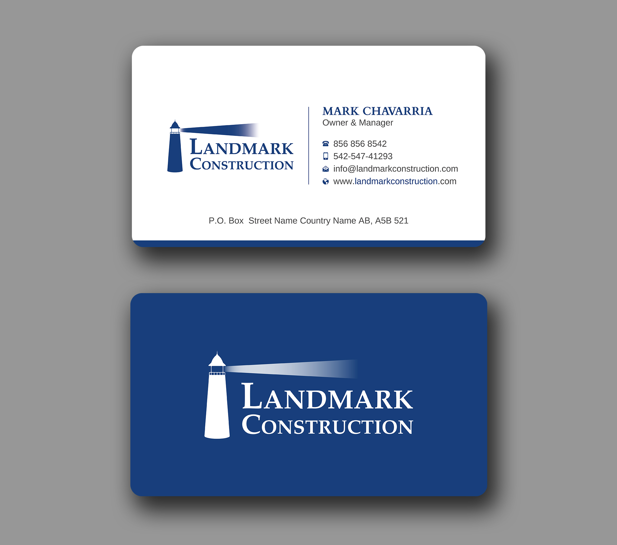 Business Card Design by Uttom 2 for Landmark Construction | Design #33056788