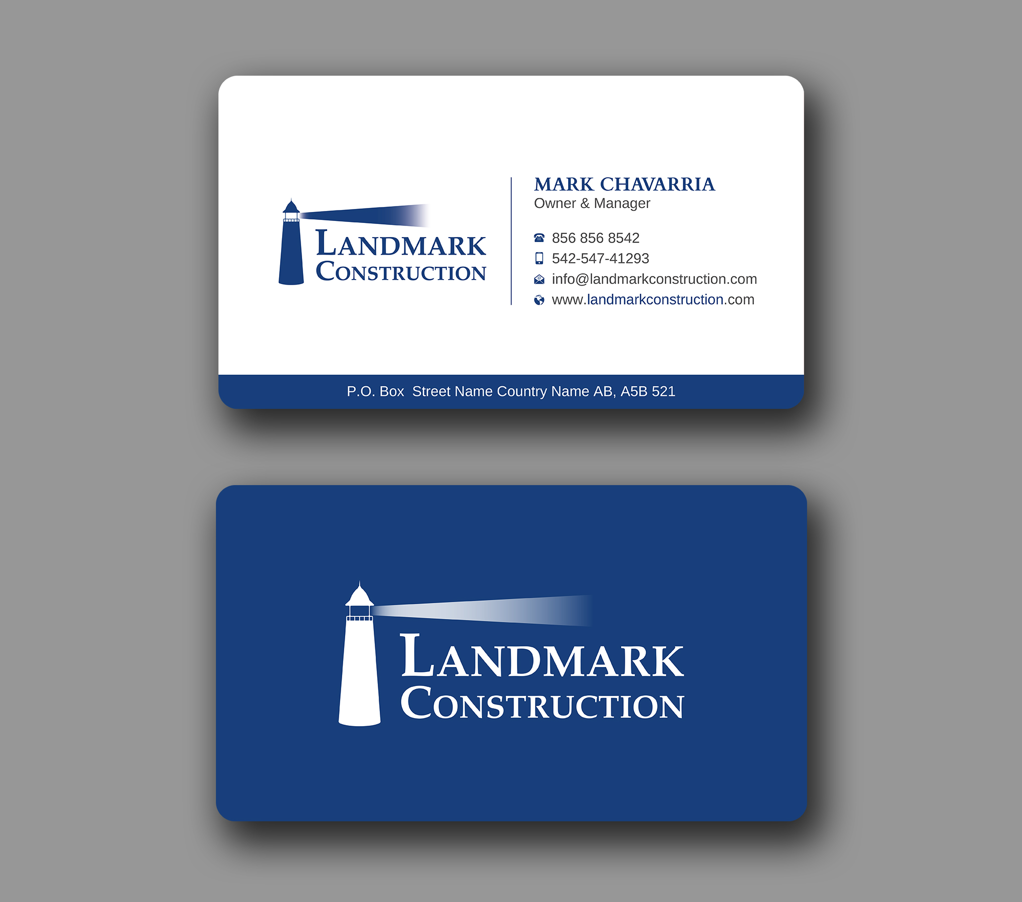 Business Card Design by Uttom 2 for Landmark Construction | Design #33056791
