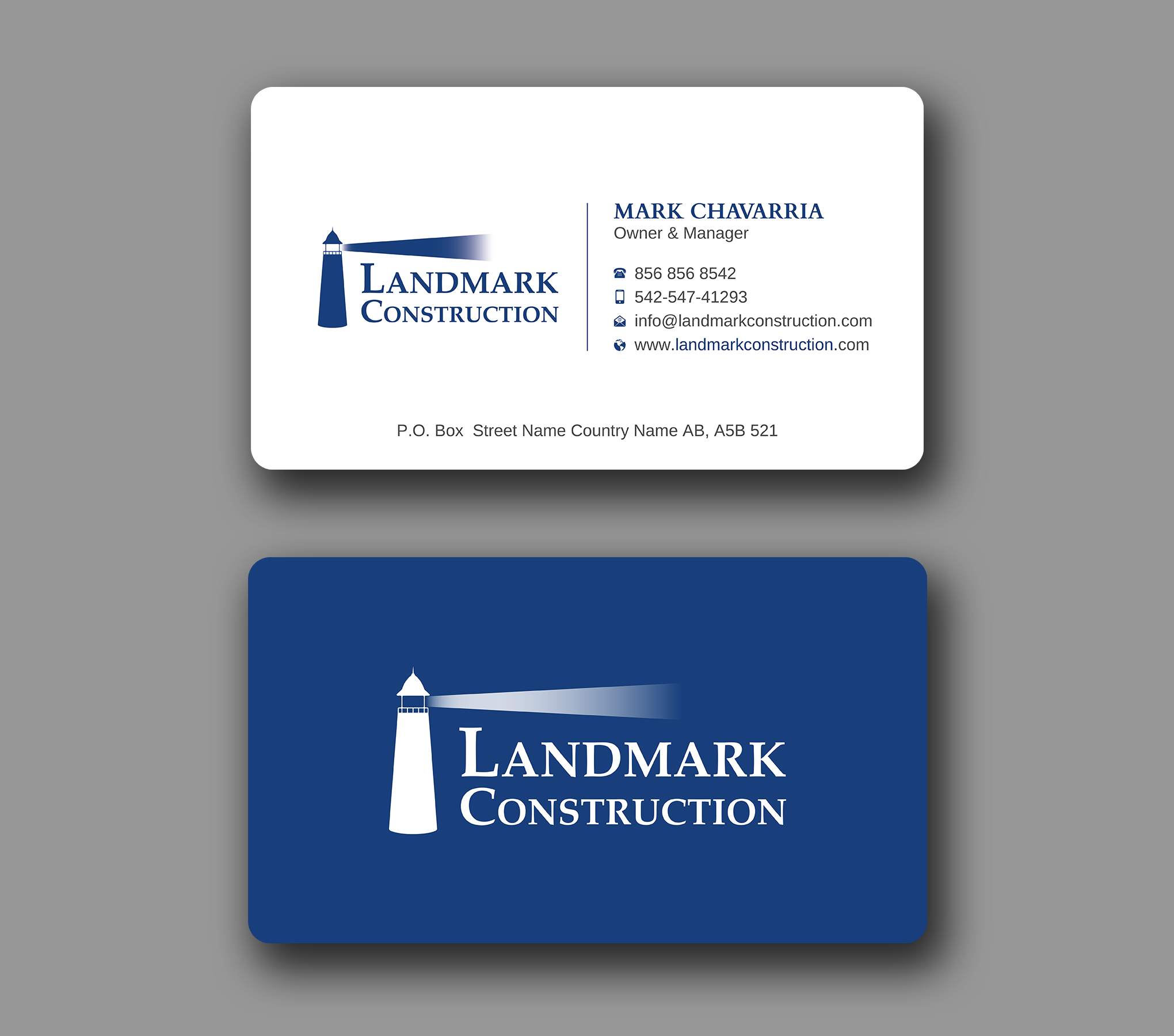 Business Card Design by Uttom 2 for Landmark Construction | Design #33056792