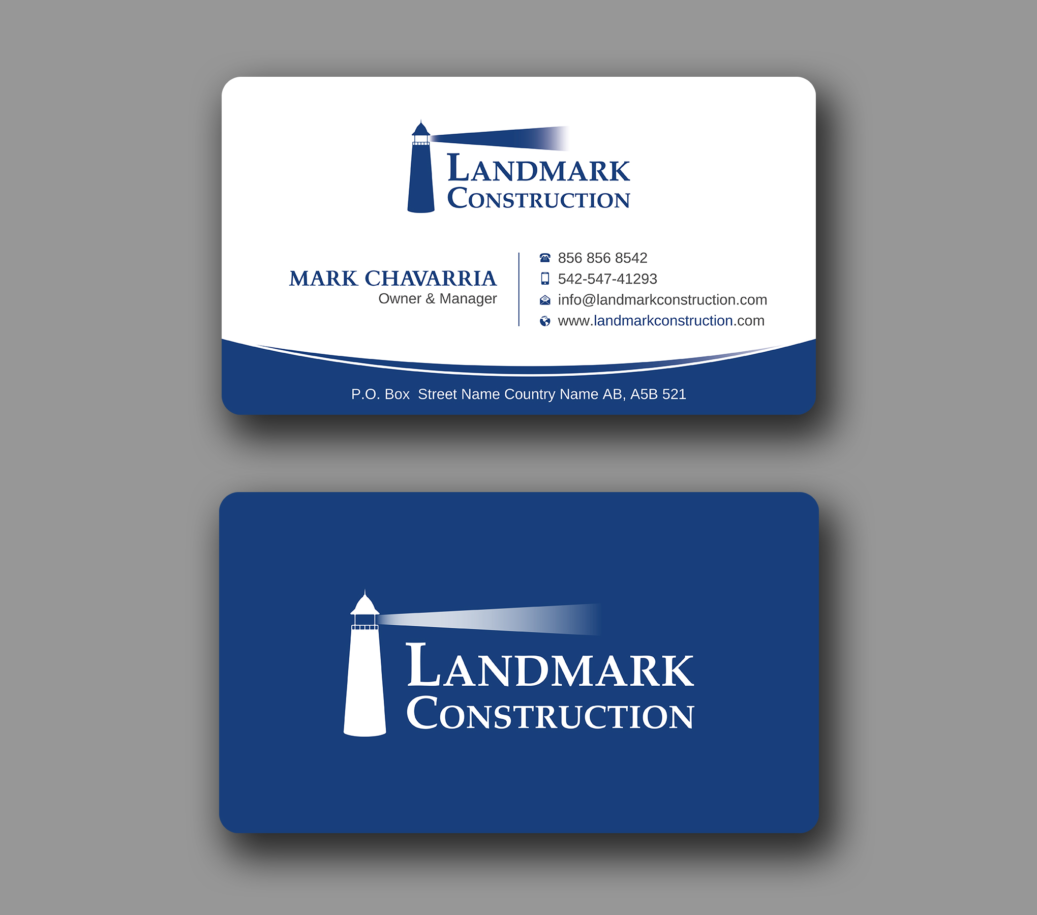 Business Card Design by Uttom 2 for Landmark Construction | Design #33056835