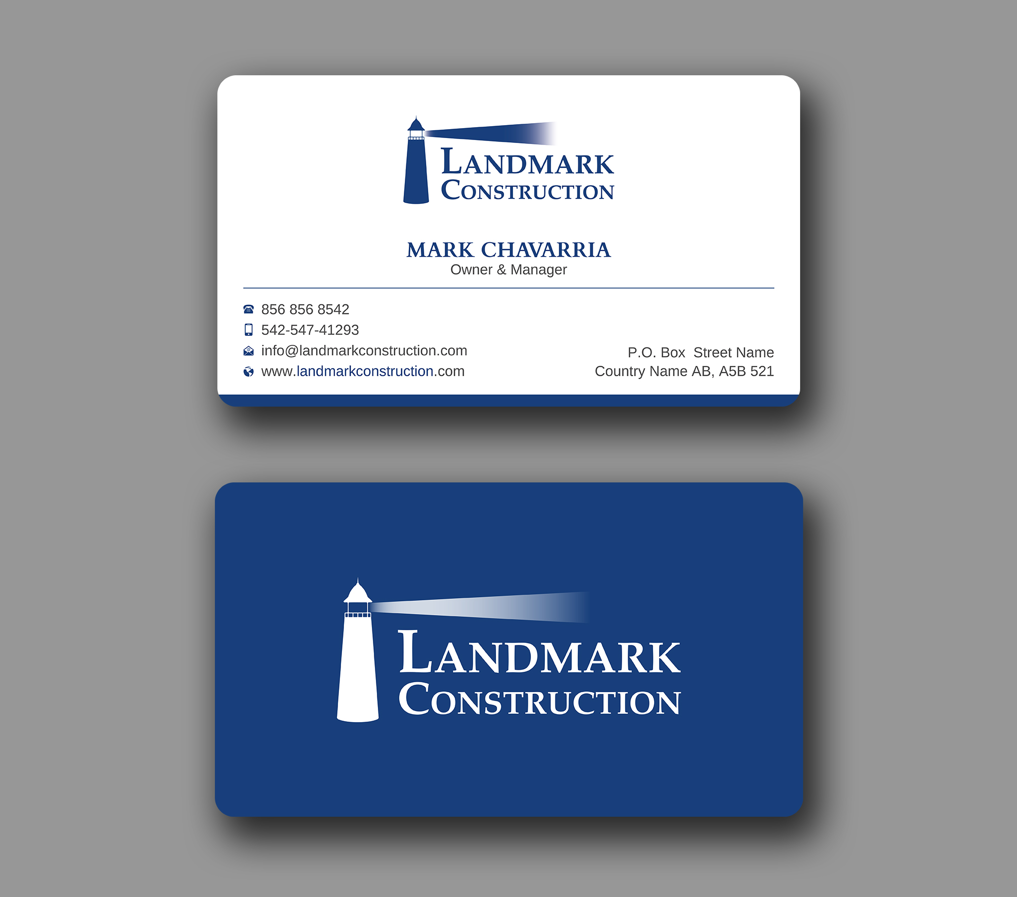 Business Card Design by Uttom 2 for Landmark Construction | Design #33056840