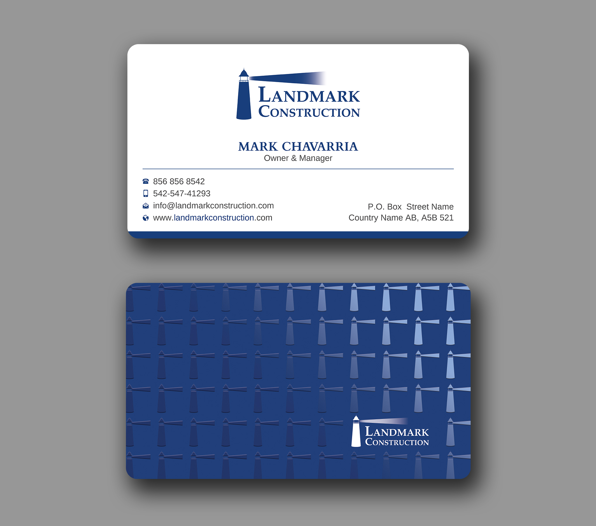 Business Card Design by Uttom 2 for Landmark Construction | Design #33056842