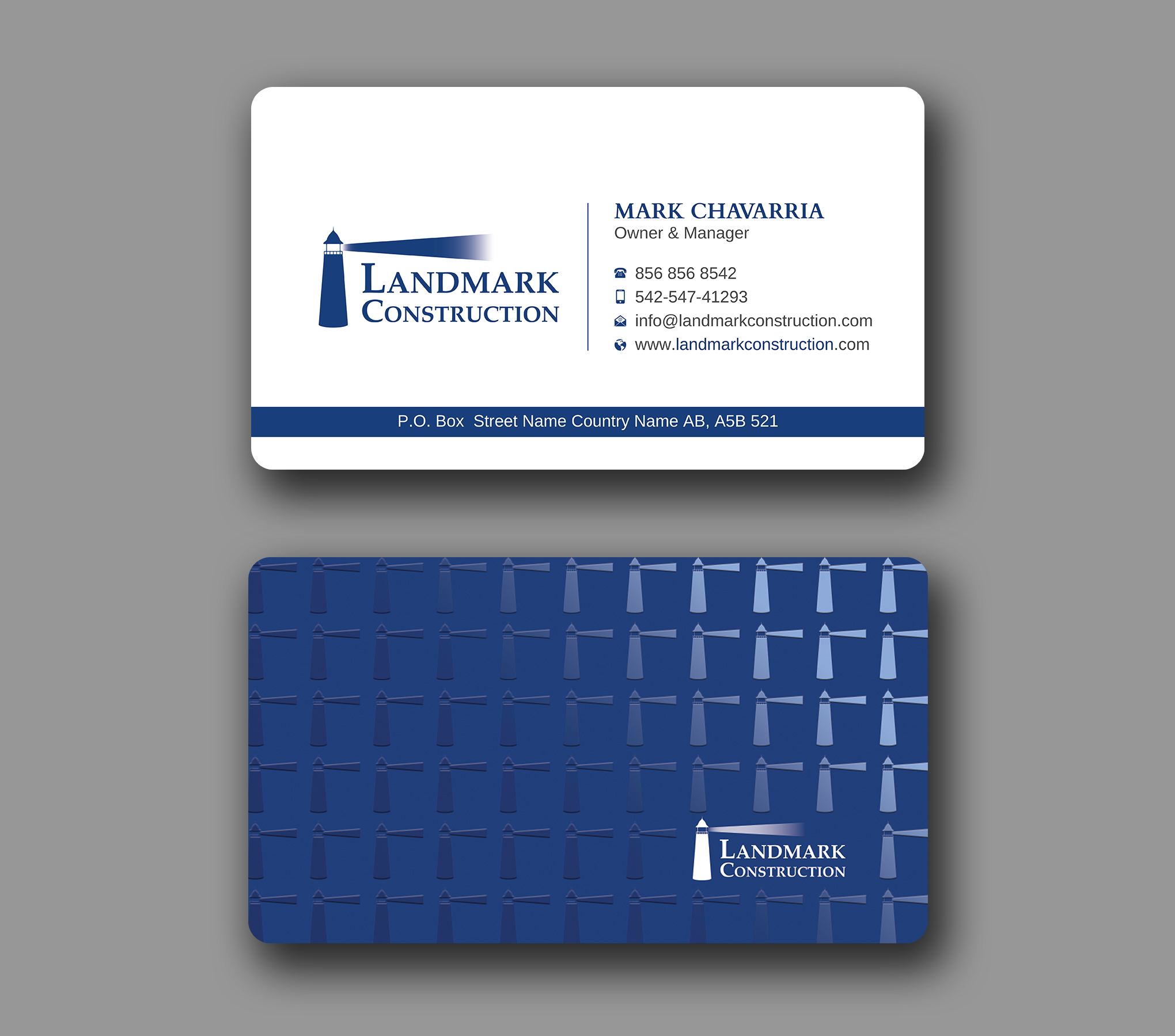Business Card Design by Uttom 2 for Landmark Construction | Design #33056844