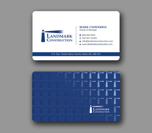 Business Card Design by Uttom 2 for Landmark Construction | Design: #33056844
