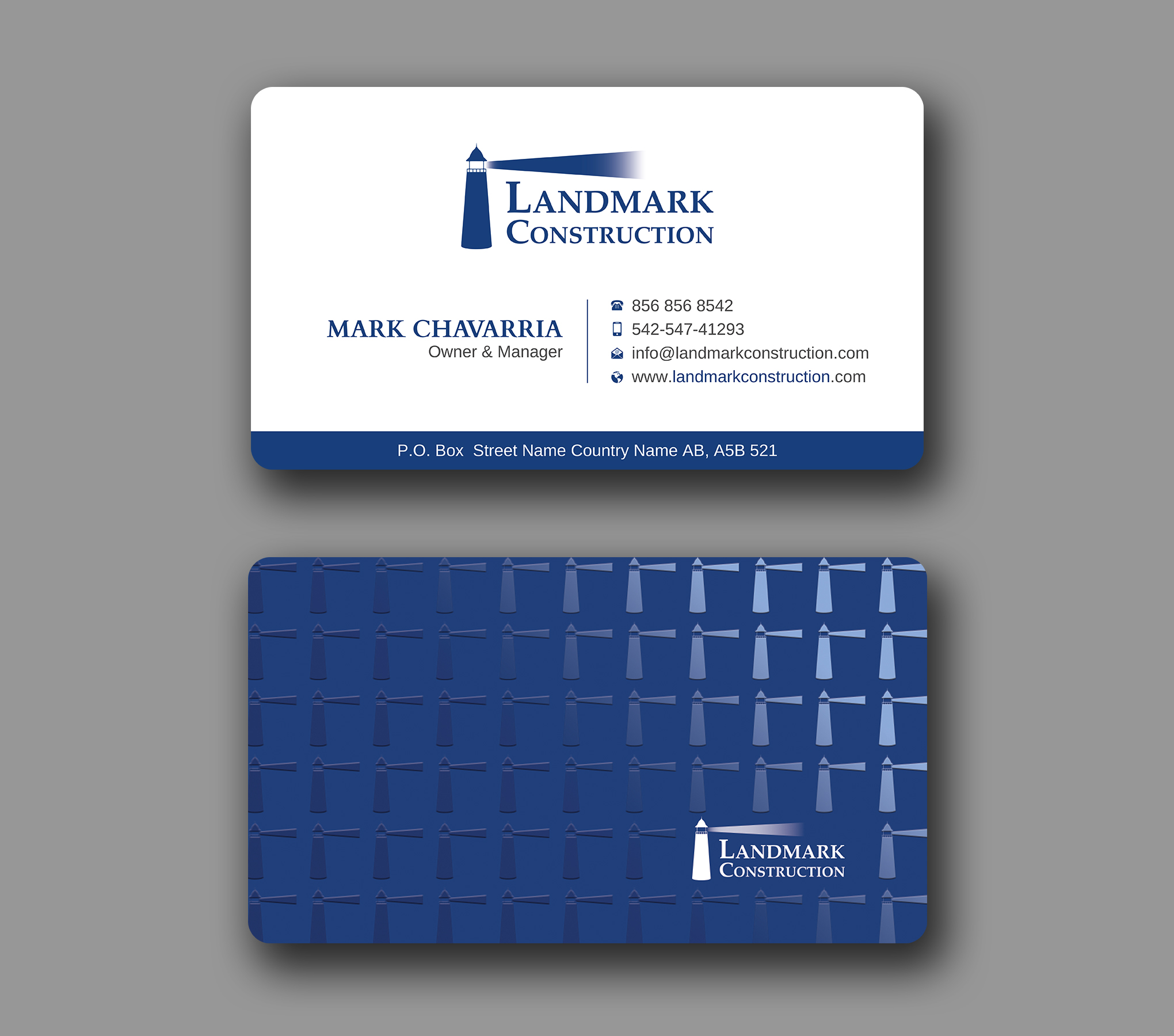 Business Card Design by Uttom 2 for Landmark Construction | Design #33056845