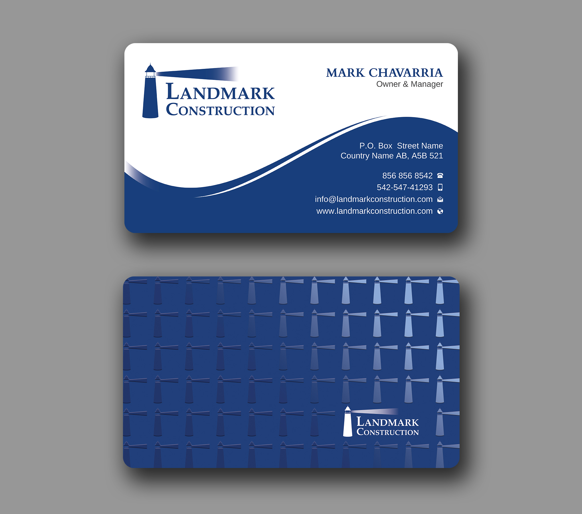 Business Card Design by Uttom 2 for Landmark Construction | Design #33056856