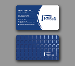 Business Card Design by Uttom 2 for Landmark Construction | Design: #33056861
