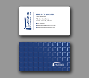 Business Card Design by Uttom 2 for Landmark Construction | Design: #33056865