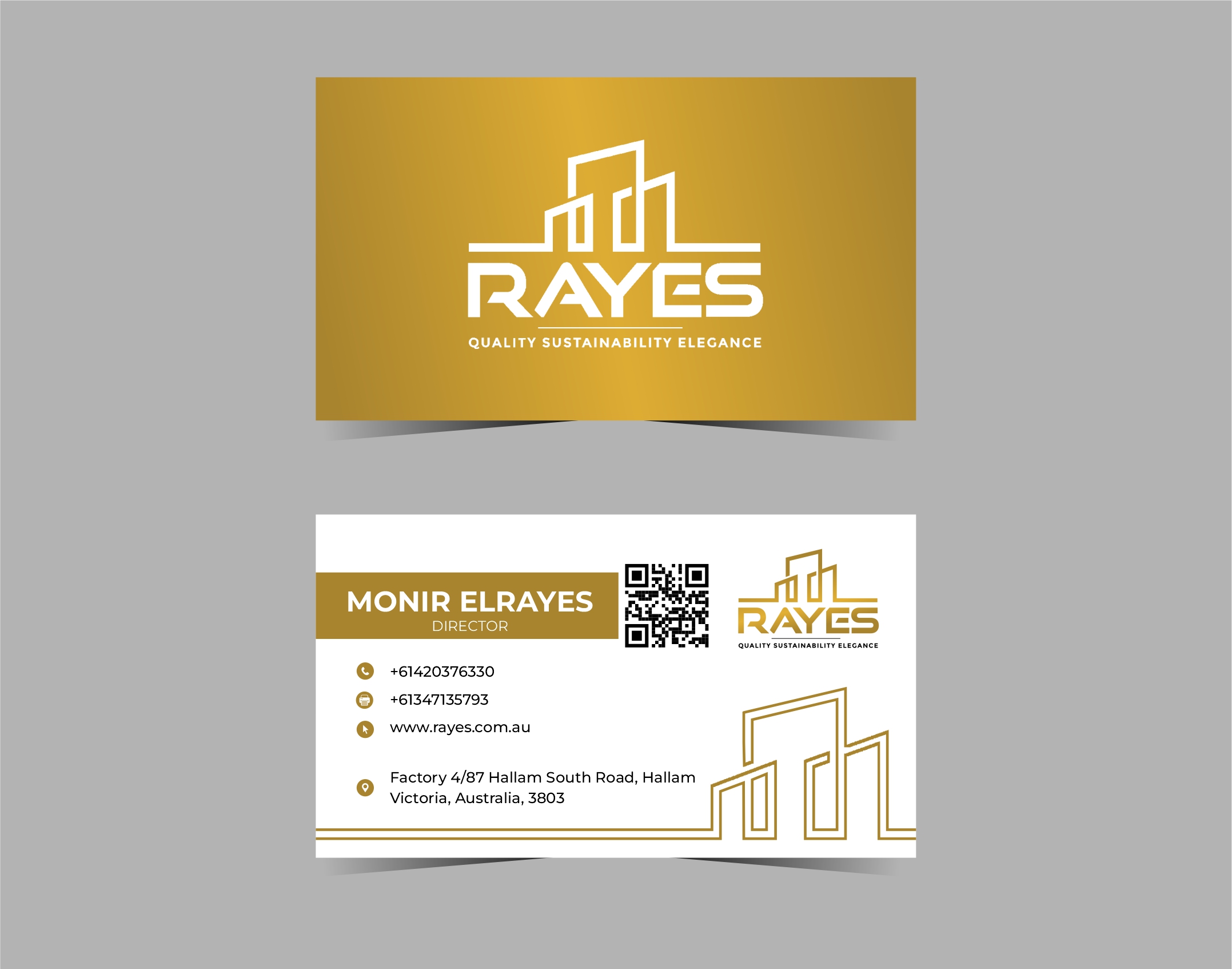 Design de Carte de Visite par Thati Designs pour Rayes Pty Ltd | Design #33076122