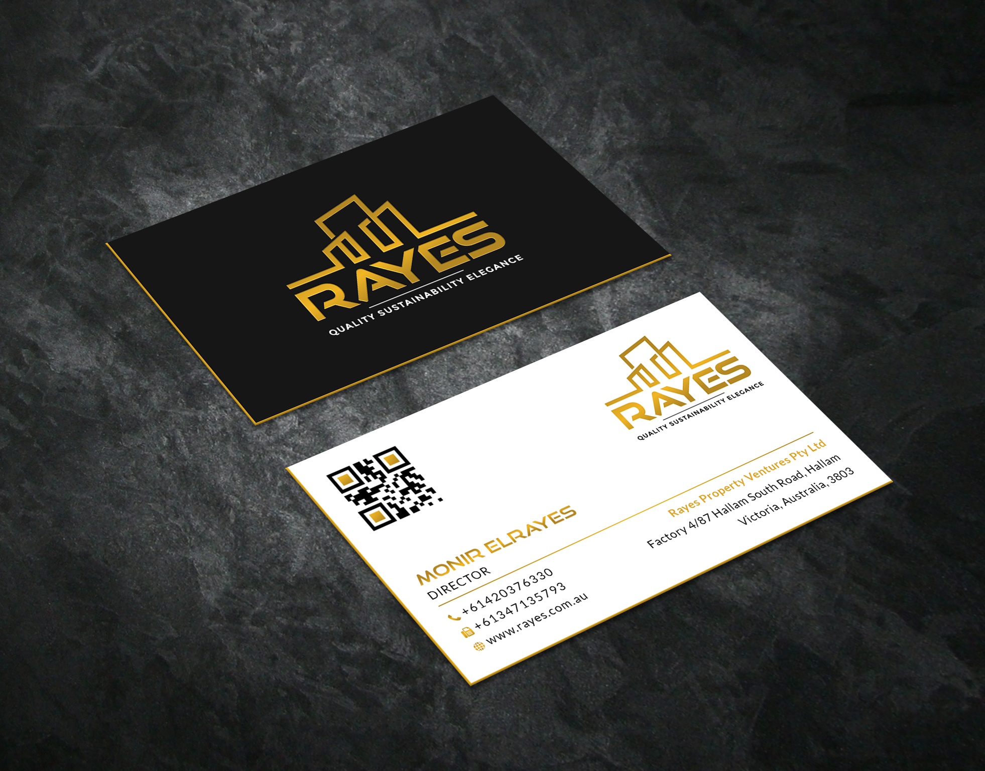 Business Card Design by Creative Moon Design for Rayes Pty Ltd | Design #33047492