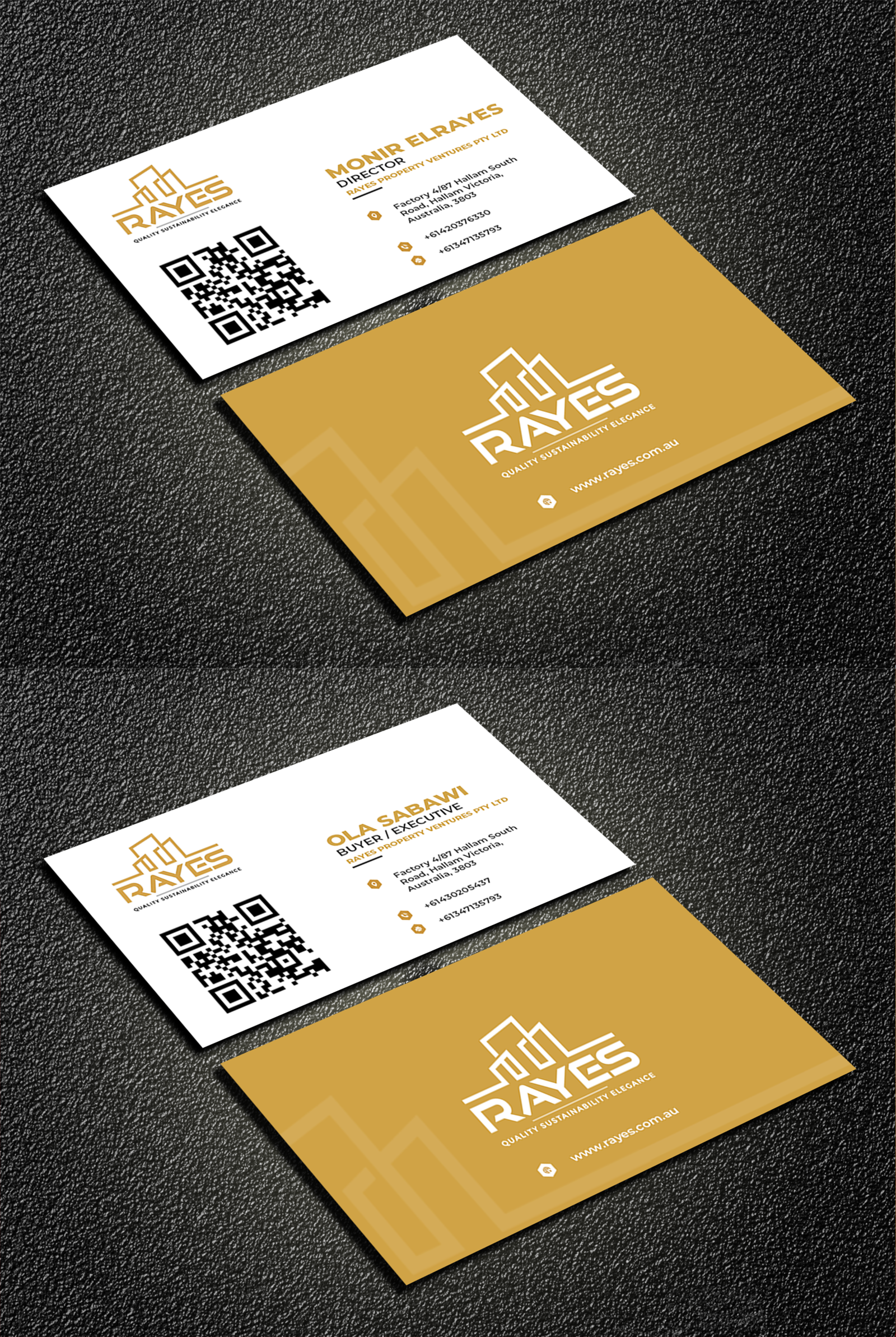 Business Card Design by Suvendu.S for Rayes Pty Ltd | Design #33107705