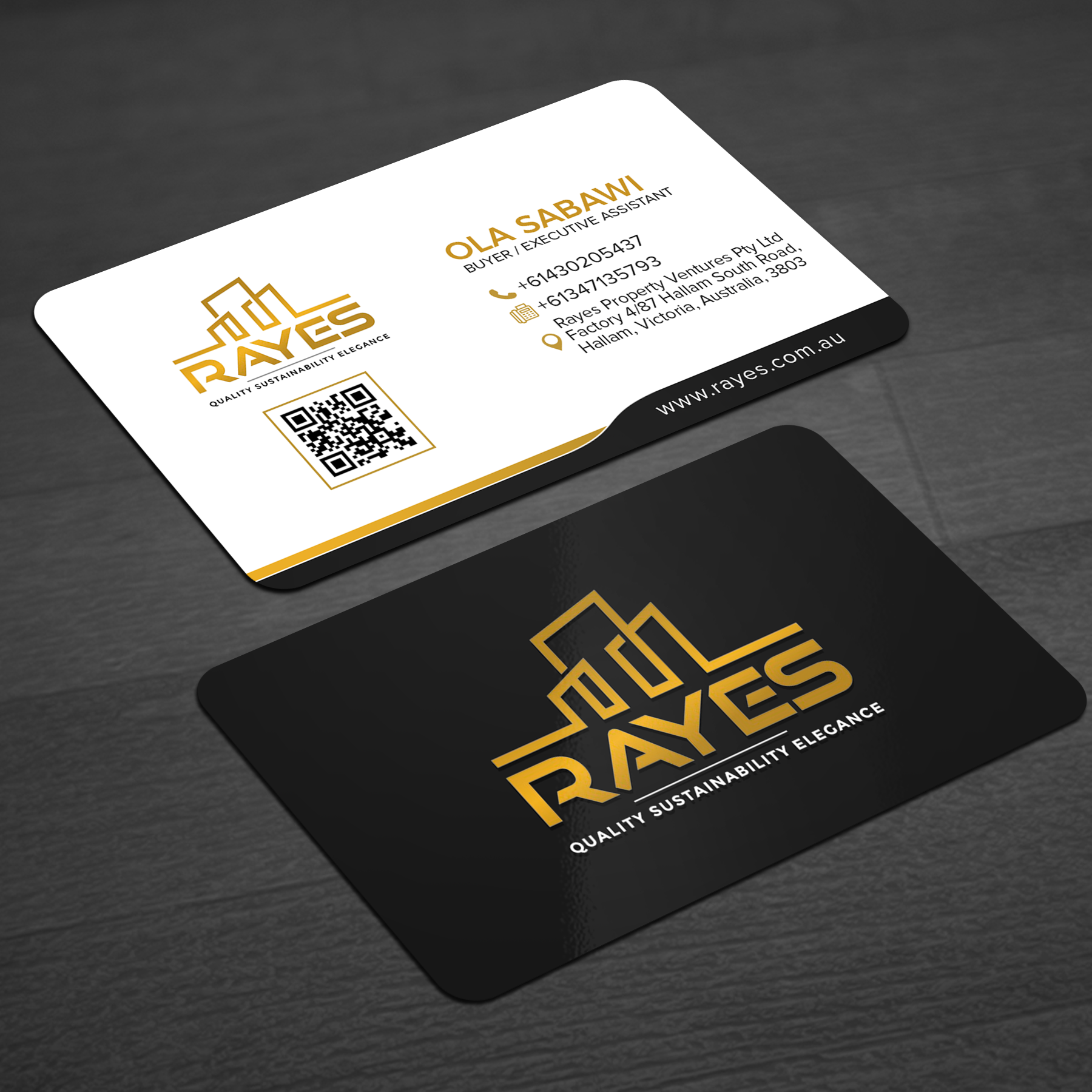 Diseño de Tarjeta de Presentación por WellDesign para Rayes Pty Ltd | Diseño #33058372
