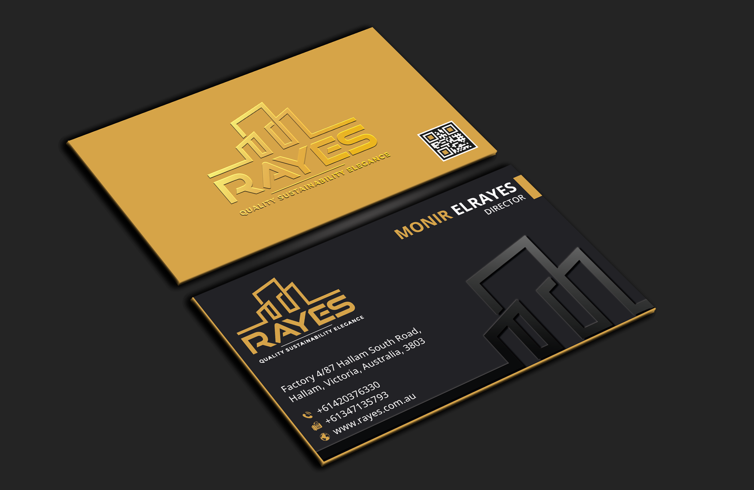 Design de Carte de Visite par DesignerShahadat pour Rayes Pty Ltd | Design #33049884