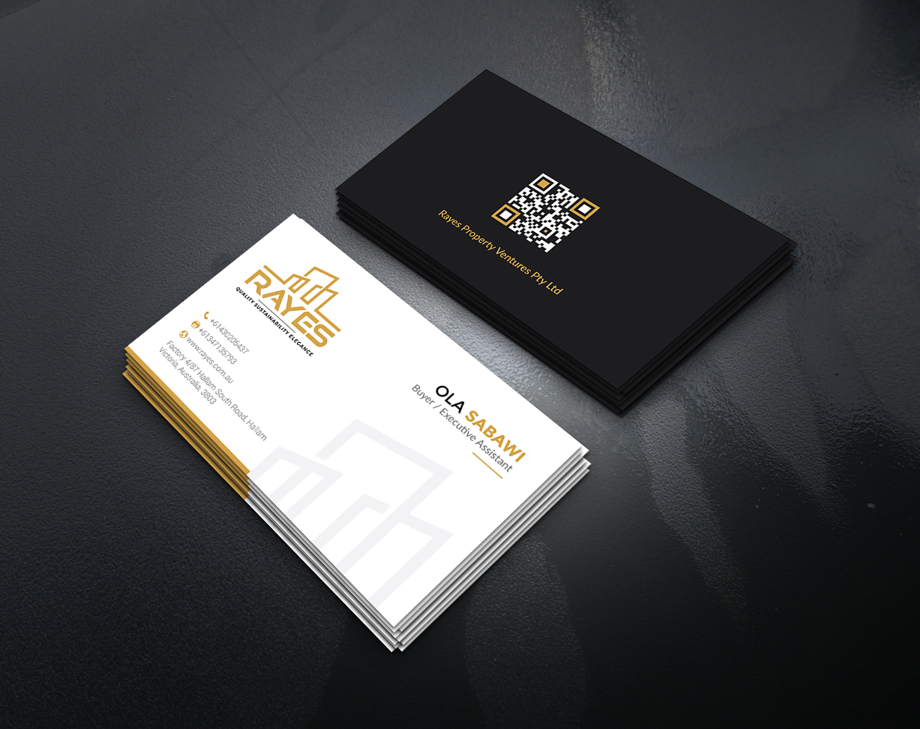 Business Card Design by artbitin for Rayes Pty Ltd | Design #33041854