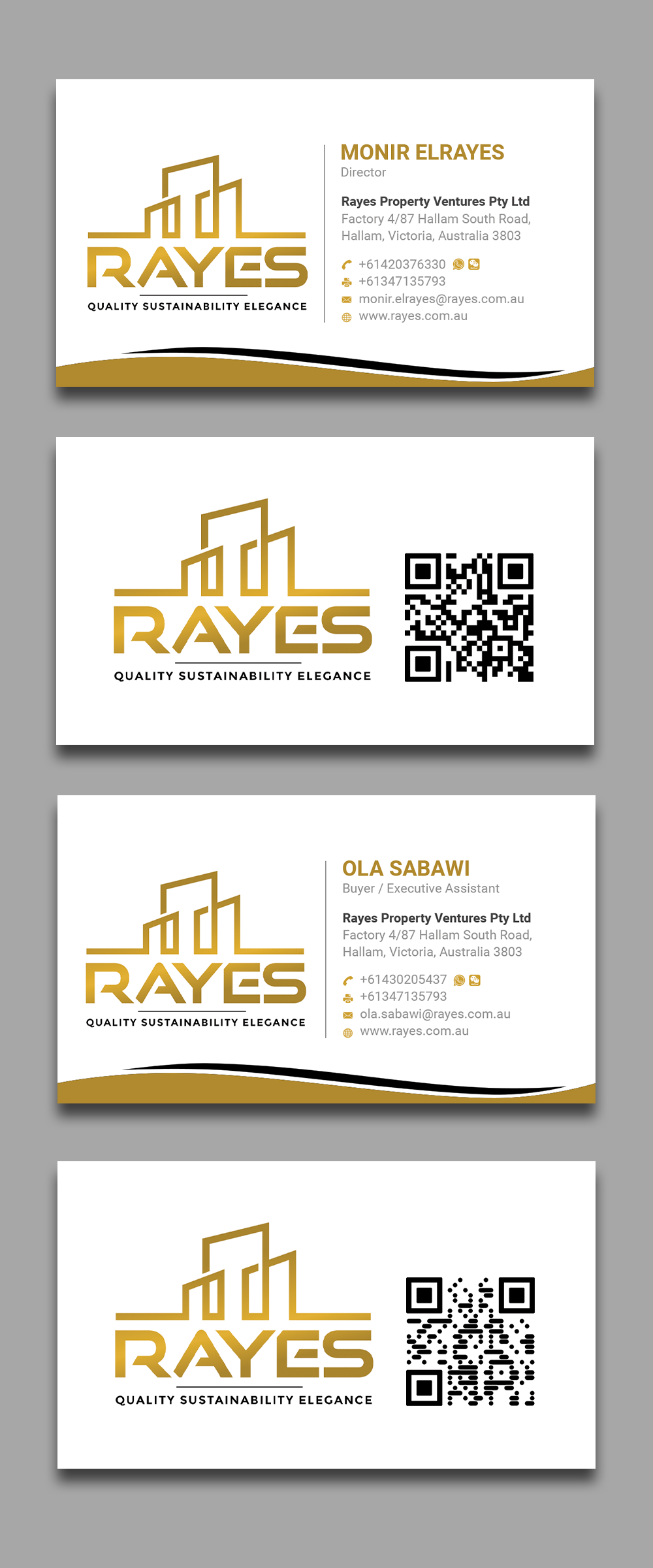 Diseño de Tarjeta de Presentación por Graphic Like1 para Rayes Pty Ltd | Diseño: #33119944