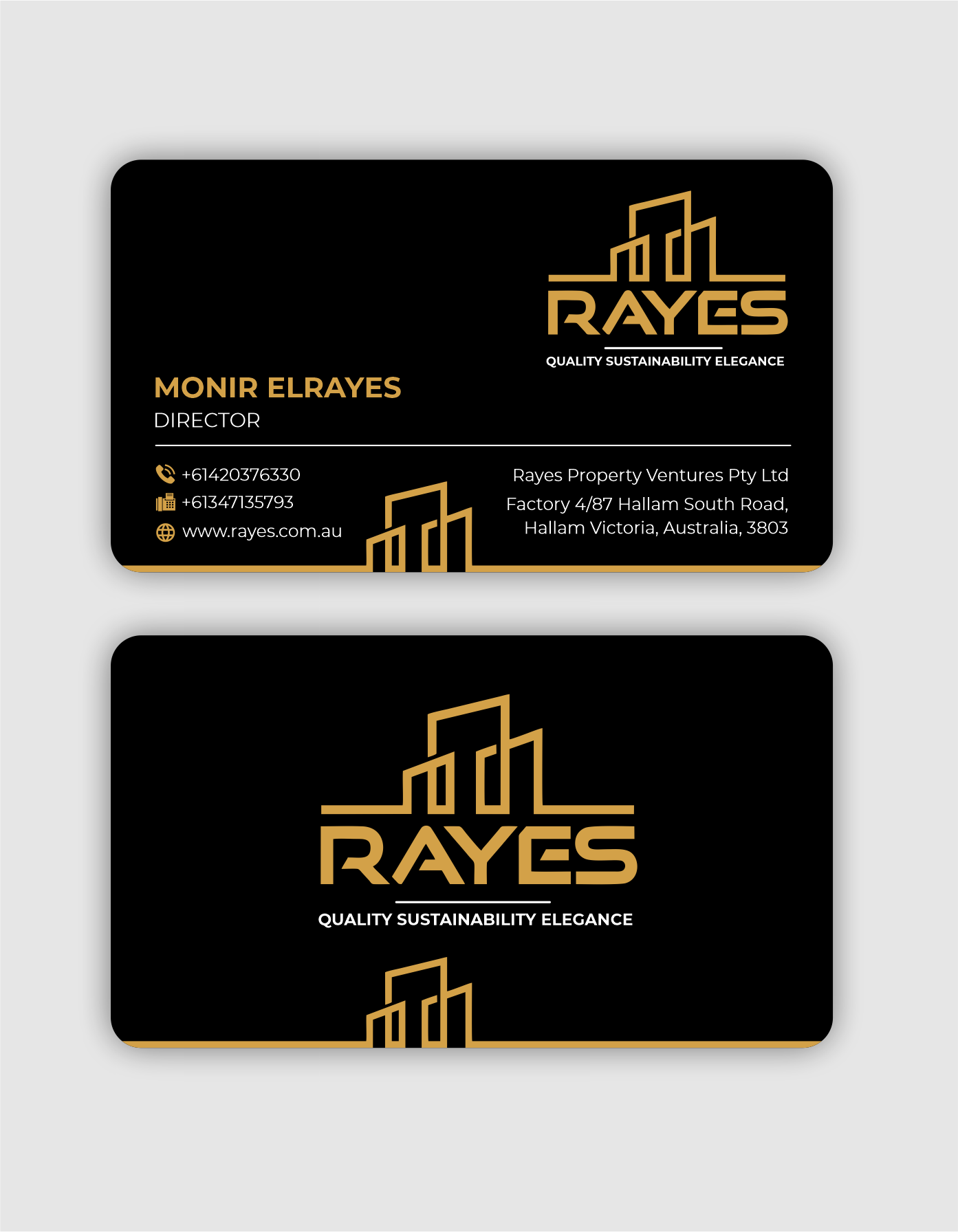 Business Card Design by designer1975 for Rayes Pty Ltd | Design #33106197