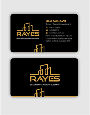 Business Card Design by designer1975 for Rayes Pty Ltd | Design: #33106200