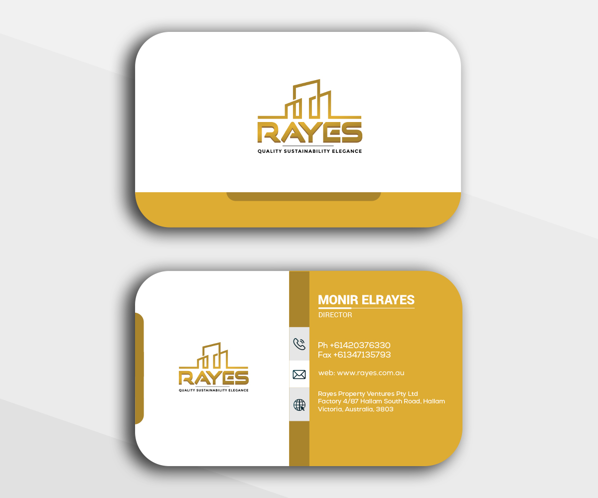 Business Card Design by Md Parvej for Rayes Pty Ltd | Design #33117331