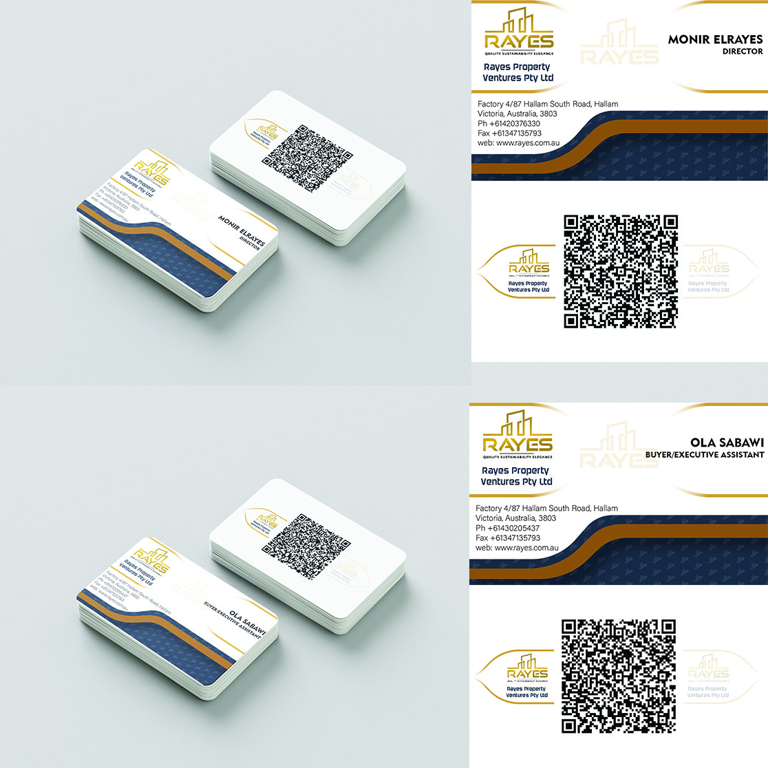 Business Card Design by Aadriti for Rayes Pty Ltd | Design #33070289