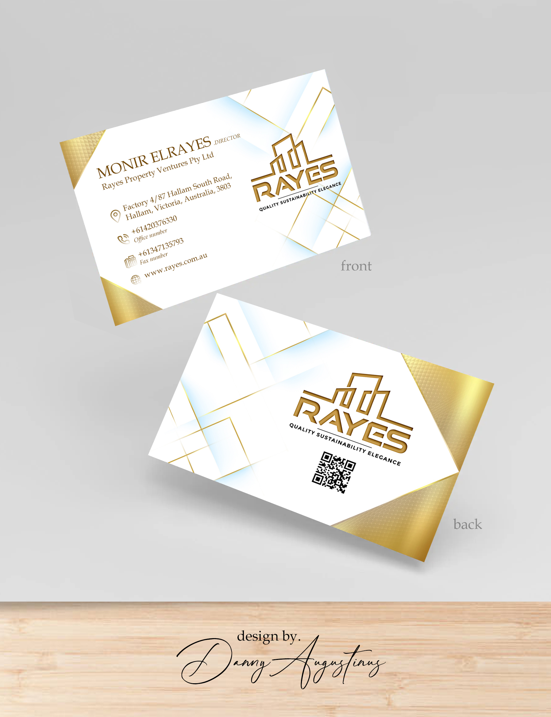 Business Card Design by Danny Augustinus, S.Des for Rayes Pty Ltd | Design #33045432