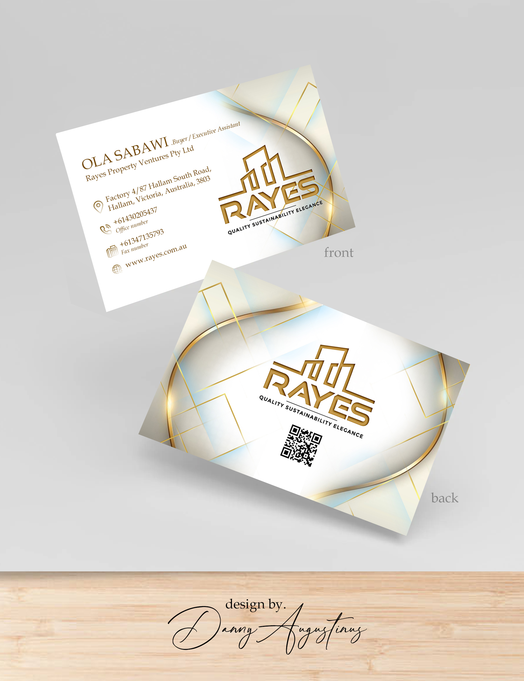 Business Card Design by Danny Augustinus, S.Des for Rayes Pty Ltd | Design #33045433