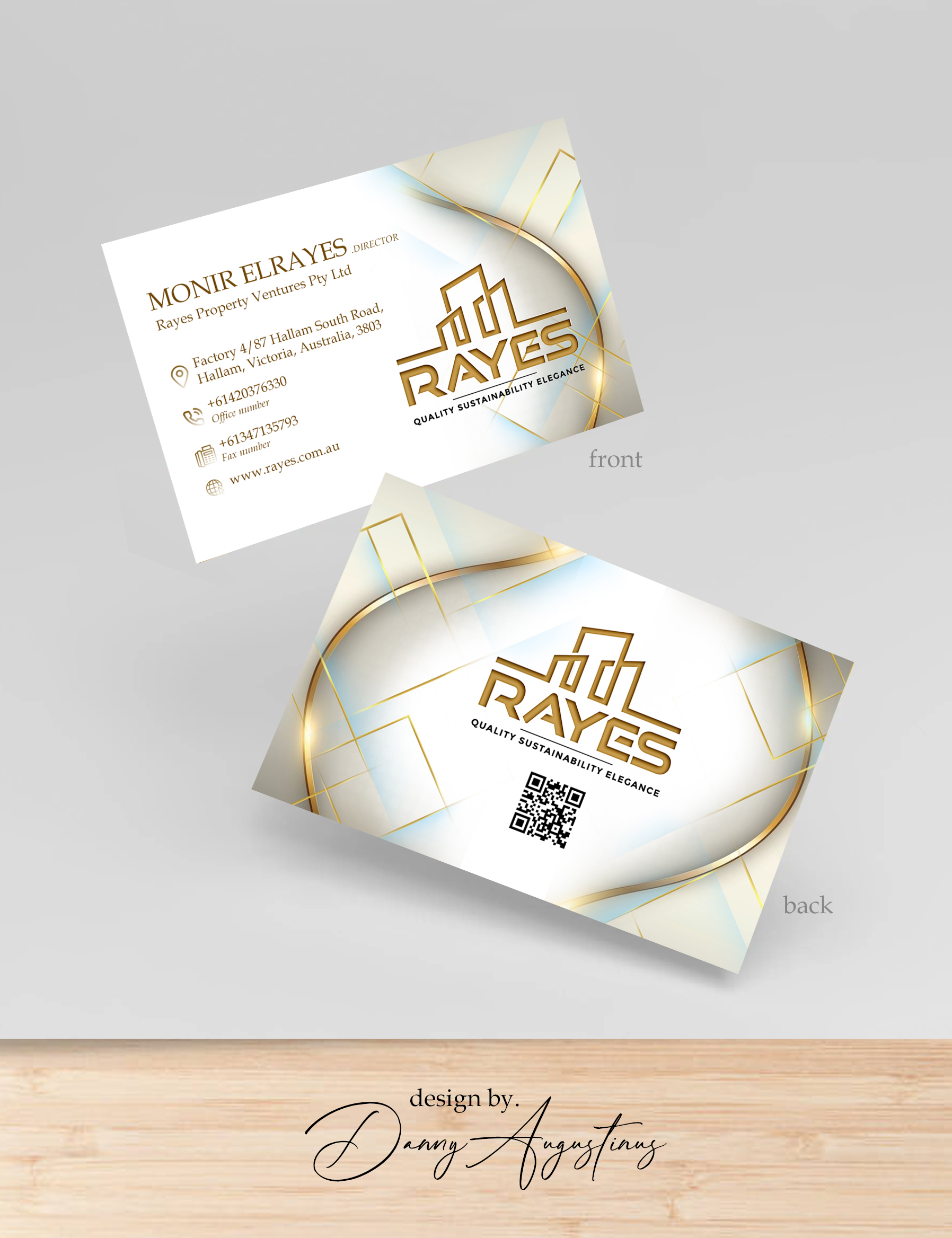 Business Card Design by Danny Augustinus, S.Des for Rayes Pty Ltd | Design #33045434