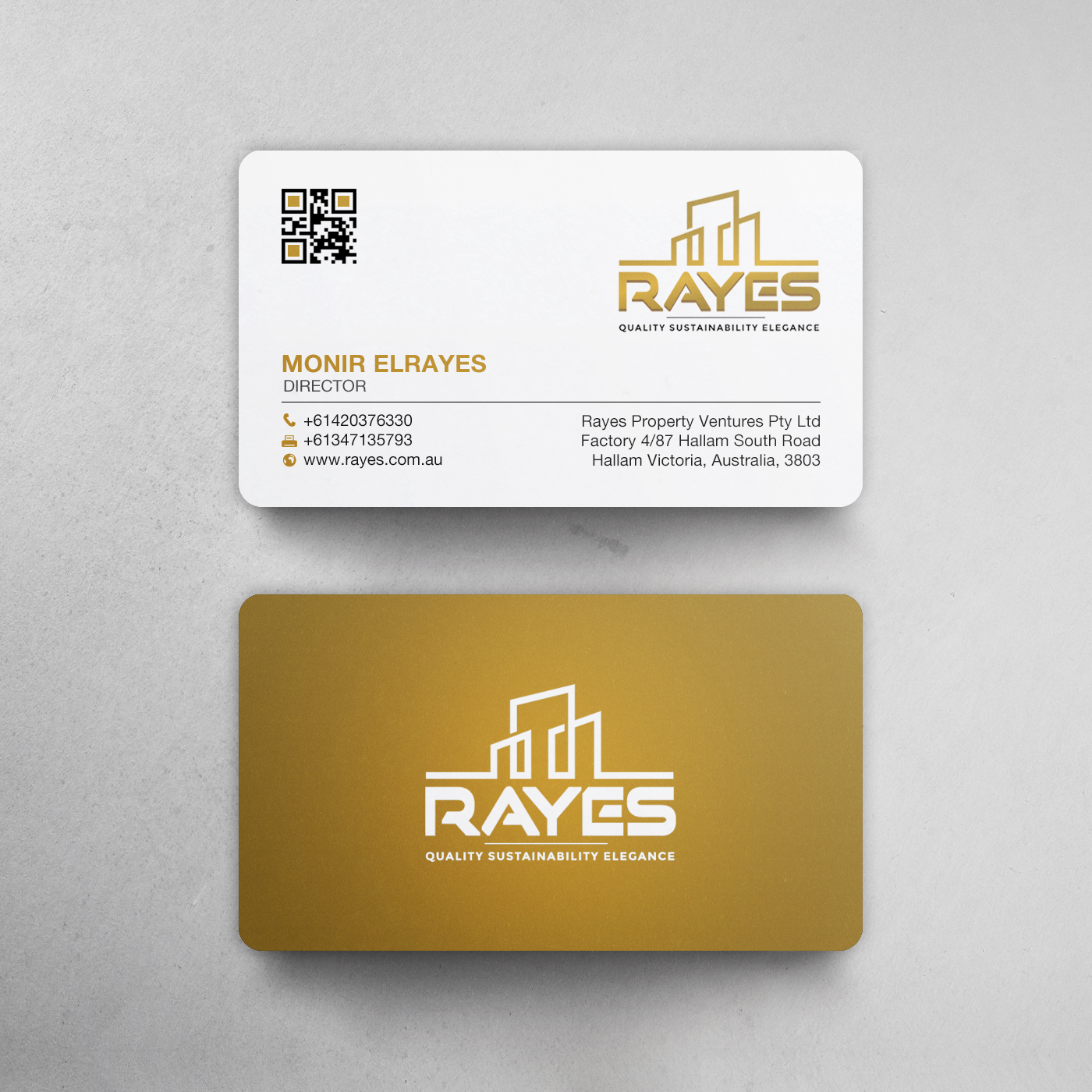 Diseño de Tarjeta de Presentación por Brand aid para Rayes Pty Ltd | Diseño #33066231