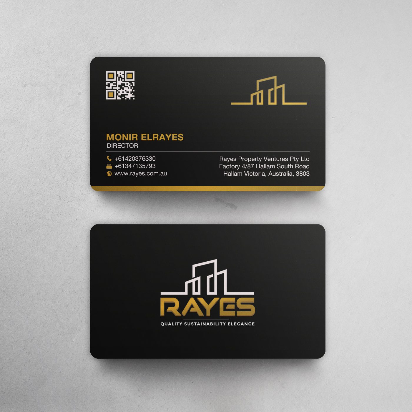 Visitenkarten-Design von Brand aid für Rayes Pty Ltd | Design #33066233