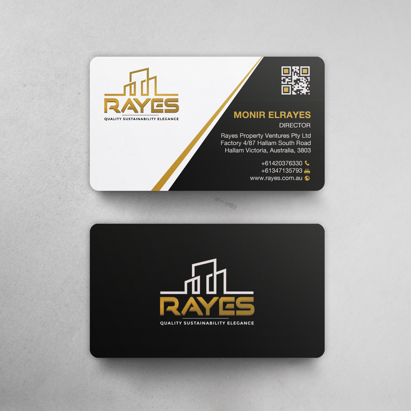 Diseño de Tarjeta de Presentación por Brand aid para Rayes Pty Ltd | Diseño #33066237