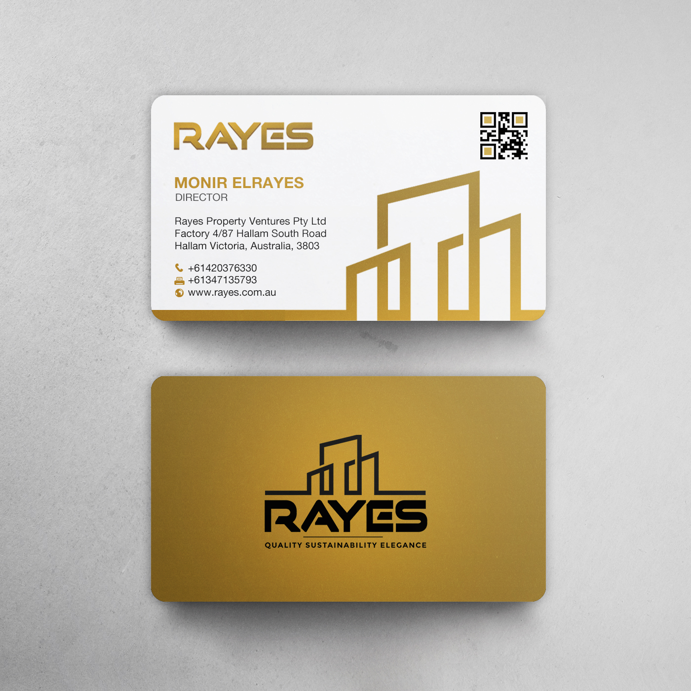 Diseño de Tarjeta de Presentación por Brand aid para Rayes Pty Ltd | Diseño #33066238