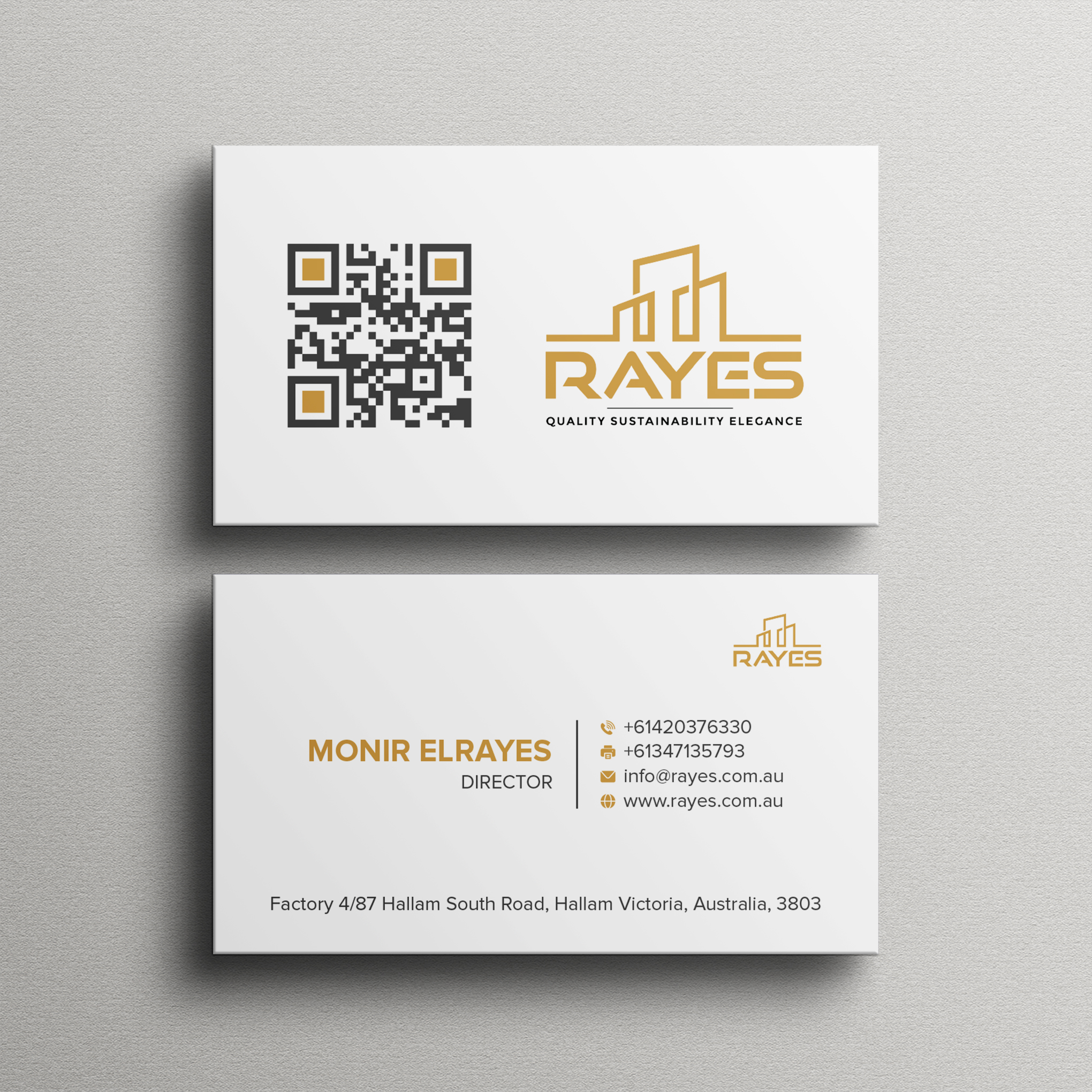 Business Card Design by Bikash Das for Rayes Pty Ltd | Design #33087399