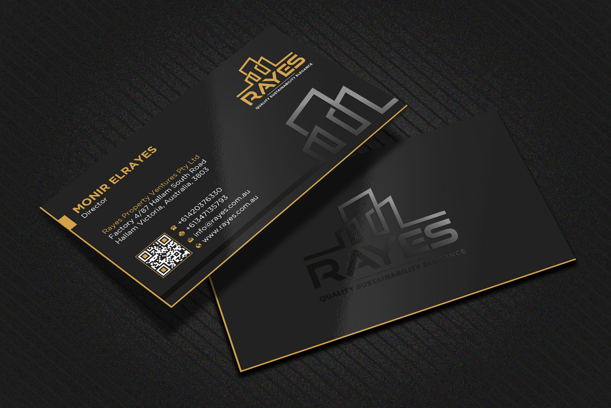 Design de Carte de Visite par Uttom 2 pour Rayes Pty Ltd | Design #33047310