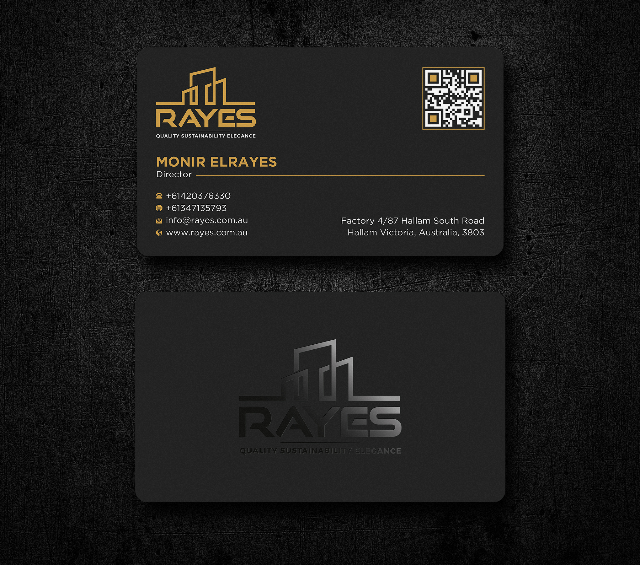 Design de Carte de Visite par Uttom 2 pour Rayes Pty Ltd | Design #33050749