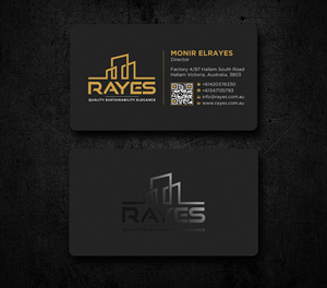 Design de Carte de Visite par Uttom 2 pour Rayes Pty Ltd | Design : #33050750