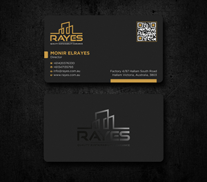 Design de Carte de Visite par Uttom 2 pour Rayes Pty Ltd | Design : #33050751